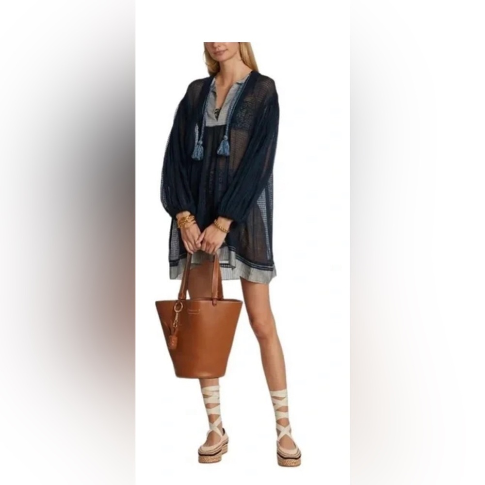 Ulla Johnson Black Sheer Swim Mandira Coverup, XS/P